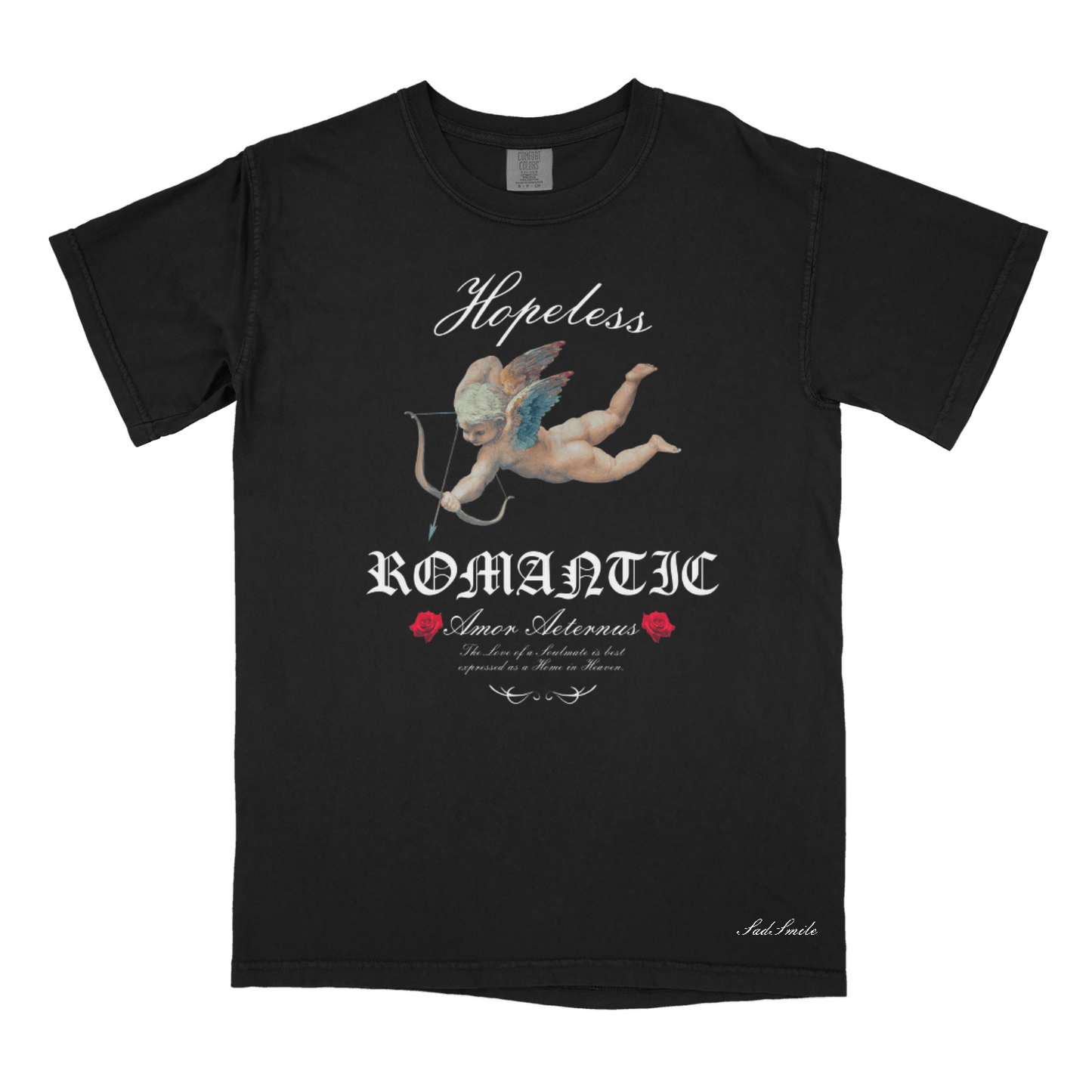 SADSMILE.CO Hopeless Romantic T-Shirt (Black)