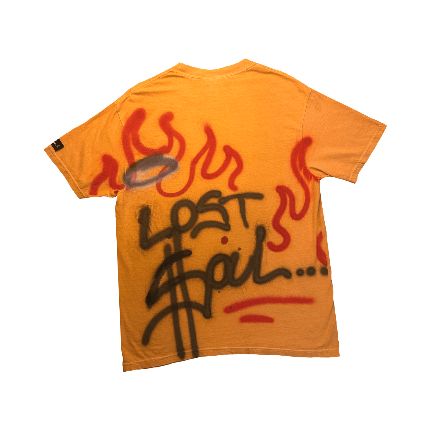 SADSMILE.CO Large Dead Angel 1/1 T-Shirt (Washed Orange)
