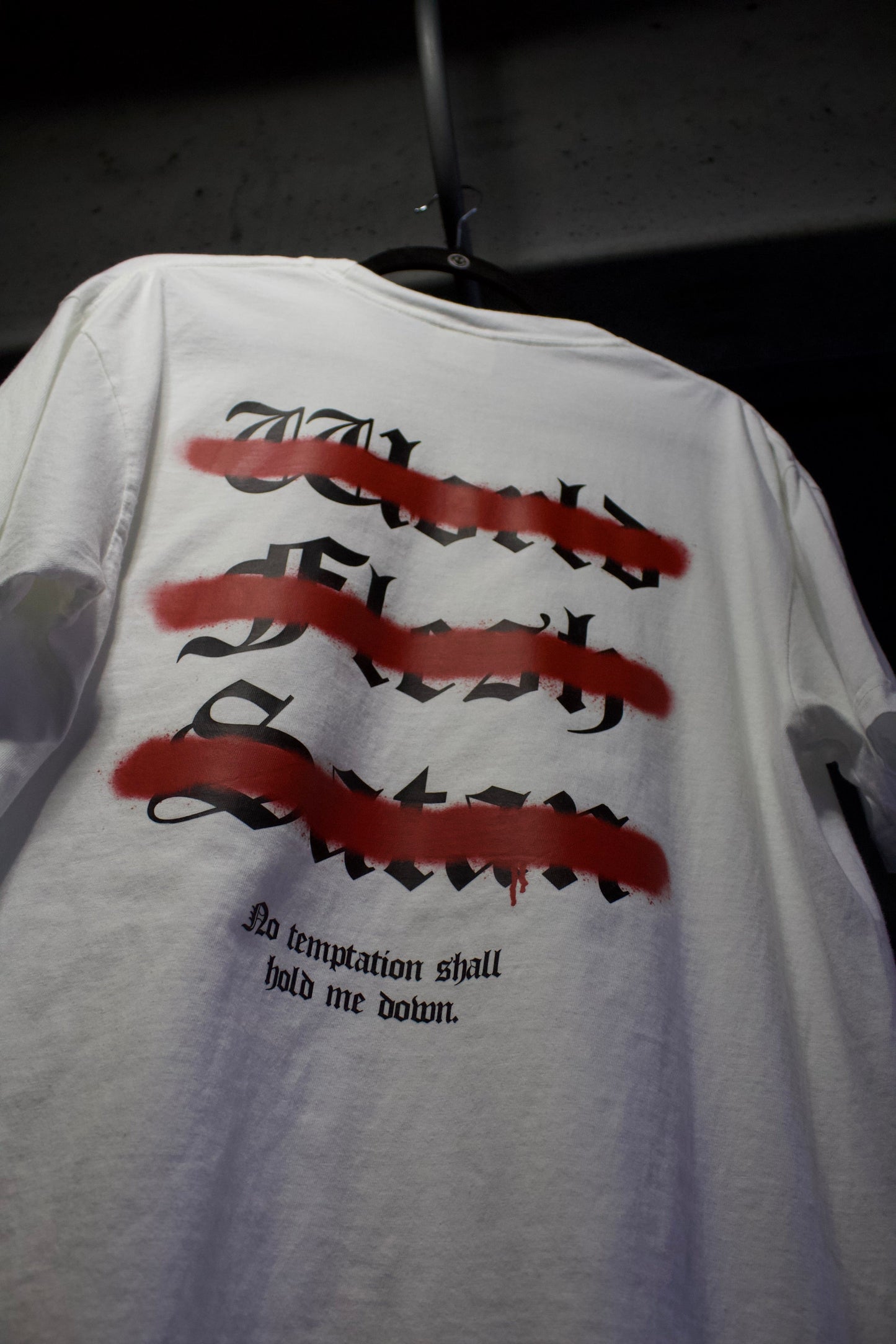 SADSMILE.CO No Temptation T-Shirt (White)