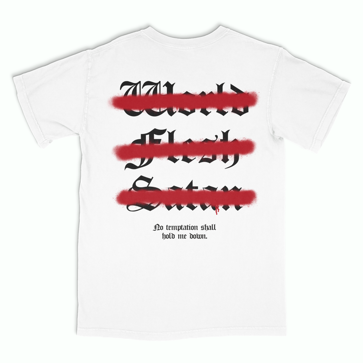 SADSMILE.CO No Temptation T-Shirt (White)