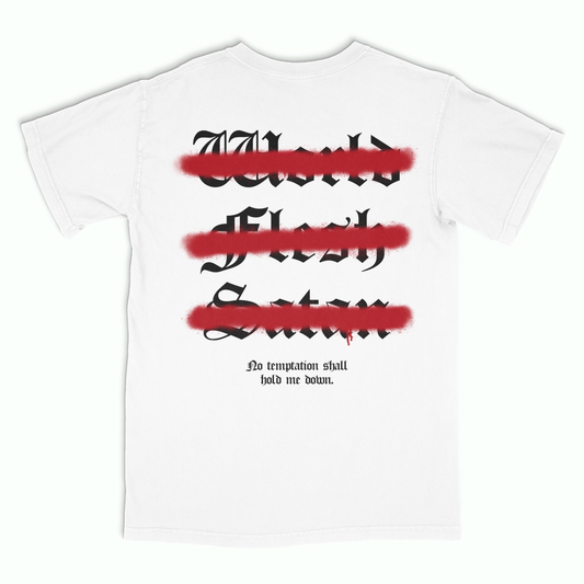 SADSMILE.CO No Temptation T-Shirt (White)