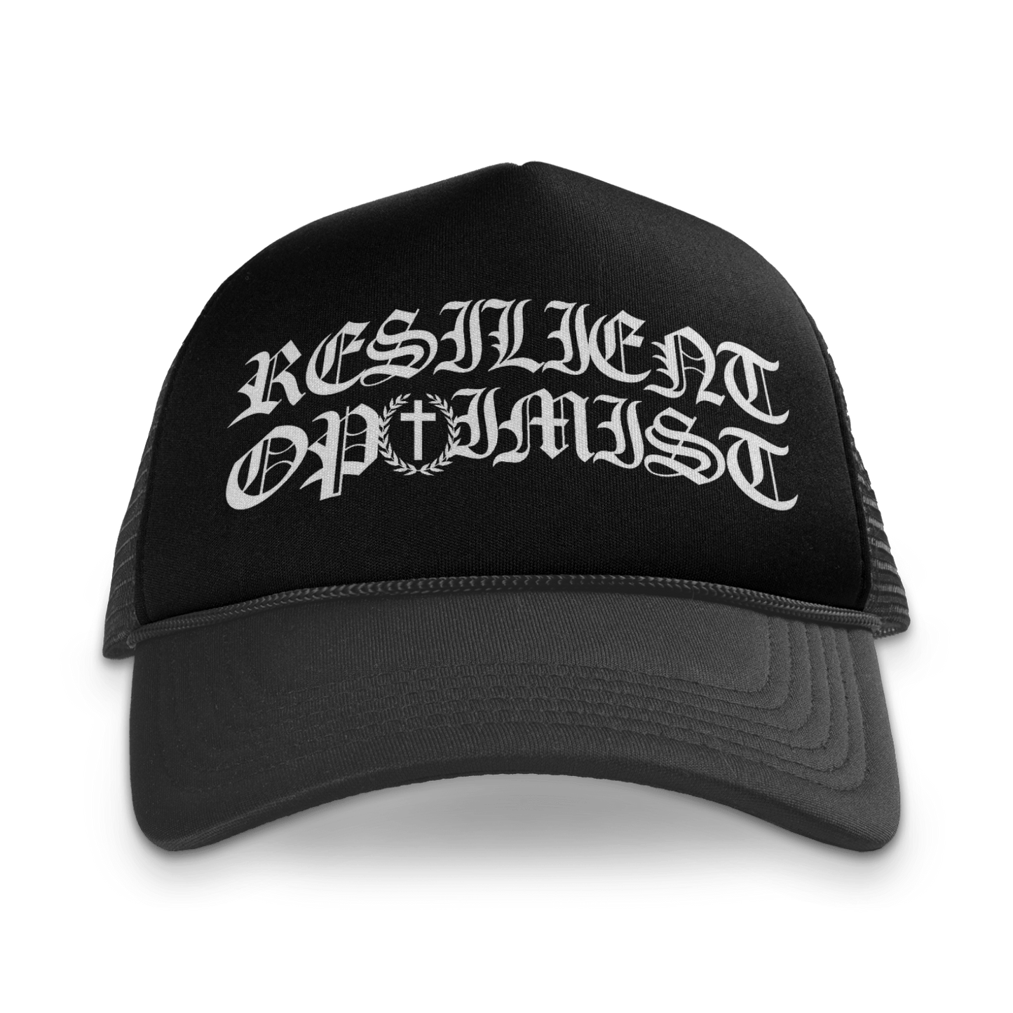 SADSMILE.CO Resilient Optimist Trucker (Black)