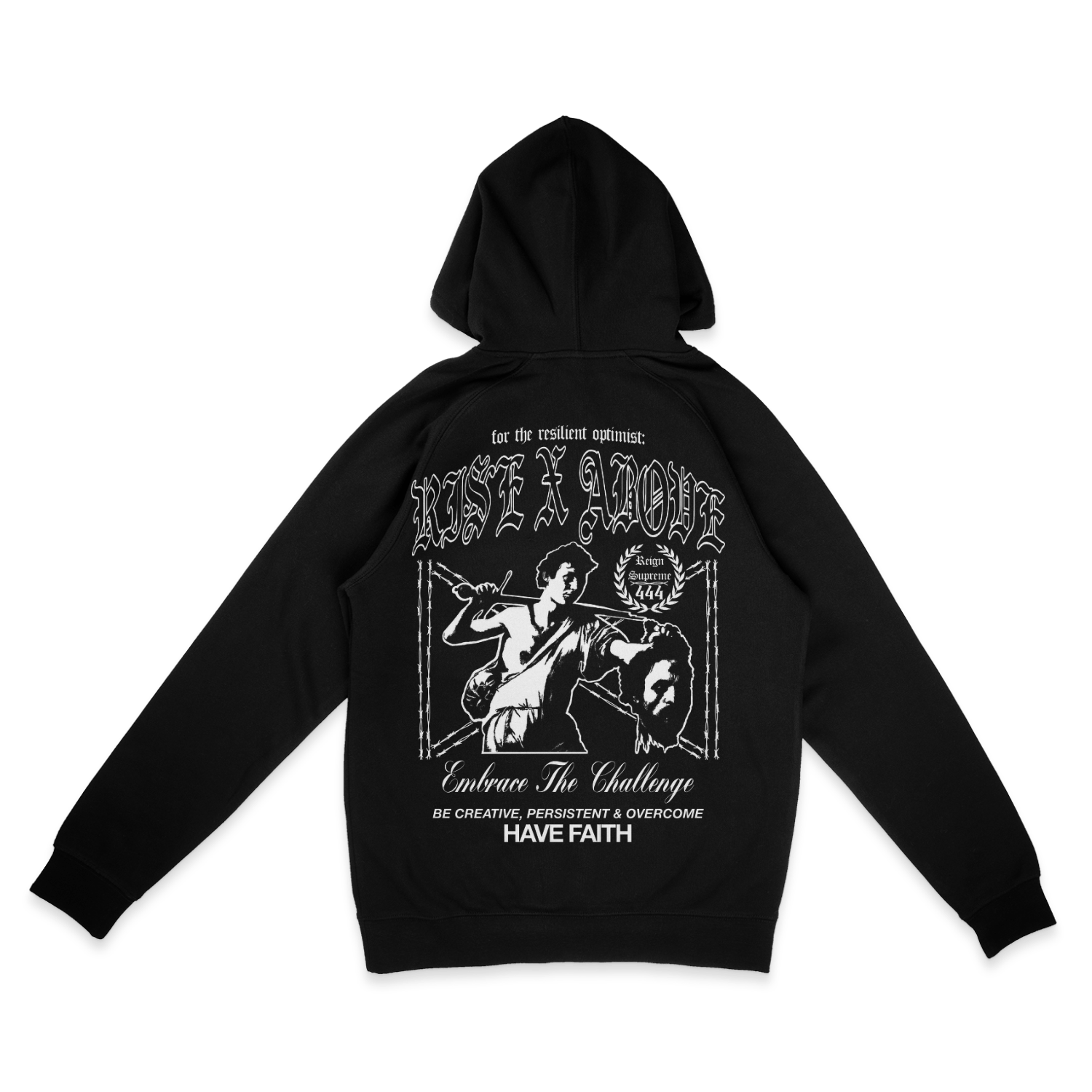SADSMILE.CO Rise Above Hoodie (Black)