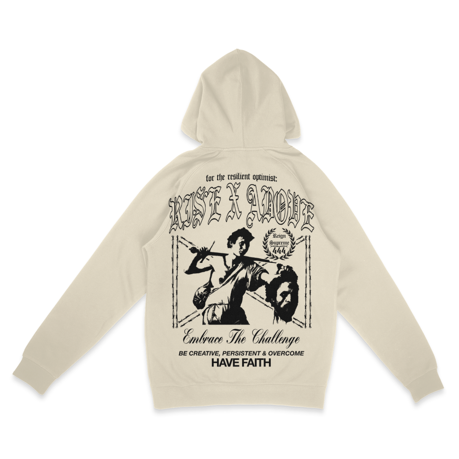 SADSMILE.CO Rise Above Hoodie (Tan)