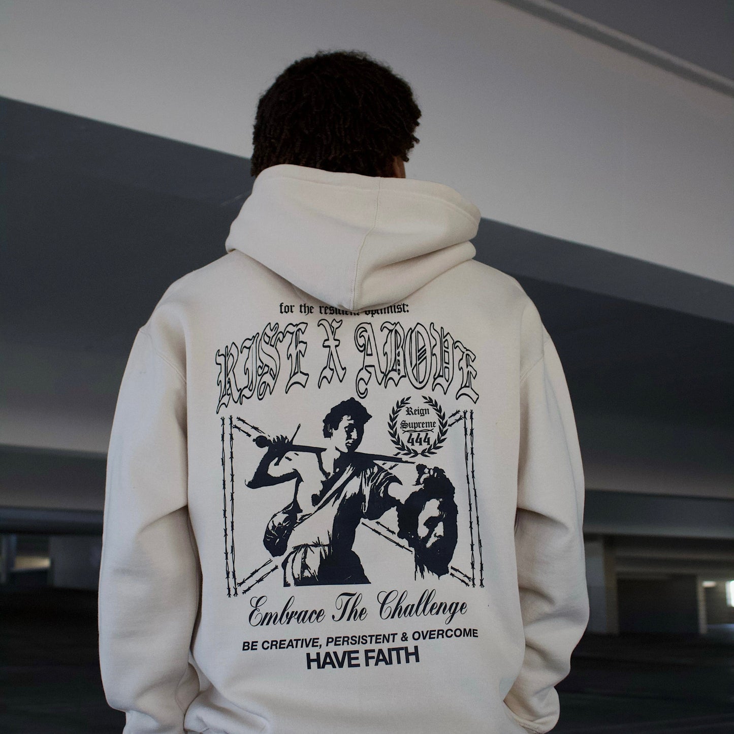 SADSMILE.CO Rise Above Hoodie (Tan)